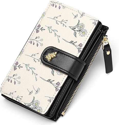 GAEKEAO Wallets for Women RFID Blocking Medium Bifold Ladies Wallet Vegan Leather Floral Card Holder Purse Zipper Coin Pocket in Saudi Arabia