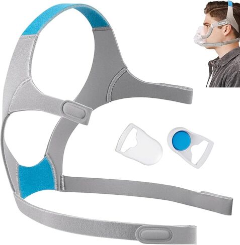 حزام أغطية الرأس F20 مع مشابك، حزام رأس Airfit F20 Cpap قابل للتعديل، غطاء رأس بديل مريح لقناع Cpap مع مشابك مغناطيسية لـ Airfit/AirTouch F20، مقاس متوسط in Kuwait