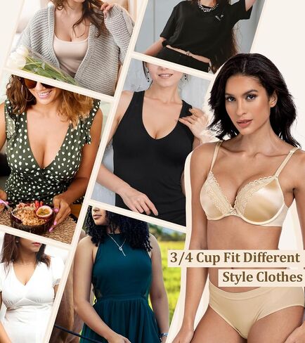 Mirry Women Bras with underwire Push Up Pat Bat Bat Lace Design T-Shirt Plunge Bra Proot Back ، أضف كوبًا واحدًا in Saudi Arabia