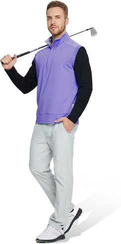 M MAELREG Golf Vests For Men Dry Fit Lightweight Moisture Wicking Performance Sports Breathable Golf 1/4 Zip Pullover Men in Kuwait