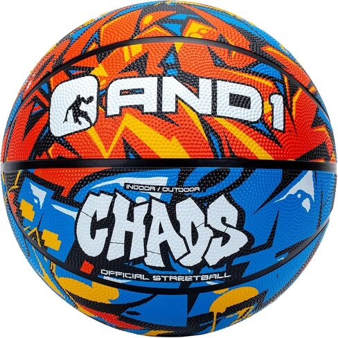 AND1 Chaos Rubber Basketball: Official Regulation Size 7 (29.5 inches) Rubber Basketball - Deep Channel Construction Streetball, Made for Indoor Outdoor in Kuwait