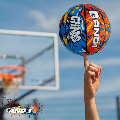 AND1 Chaos Rubber Basketball: Official Regulation Size 7 (29.5 inches) Rubber Basketball - Deep Channel Construction Streetball, Made for Indoor Outdoor in Kuwait