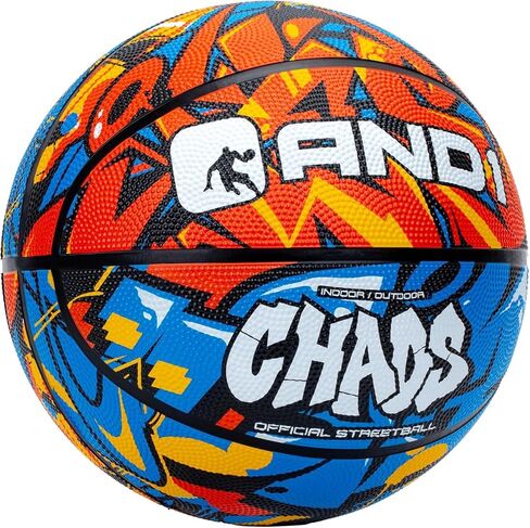 AND1 Chaos Rubber Basketball: Official Regulation Size 7 (29.5 inches) Rubber Basketball - Deep Channel Construction Streetball, Made for Indoor Outdoor in Kuwait
