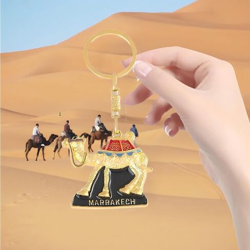 3pcs Morocco Travel Alloy Keychain Marrakech Camel Keychain ، Marrakech Travel Hirvin in Saudi Arabia