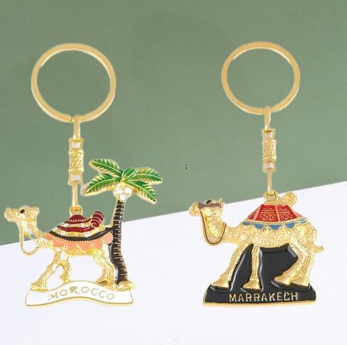 3pcs Morocco Travel Alloy Keychain Marrakech Camel Keychain ، Marrakech Travel Hirvin in Saudi Arabia