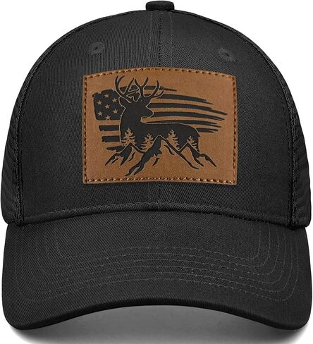قبعة صيد عزيزي ، قبعات سائق الشاحنة Snapback ، جلود تصحيح شبكة بيسبول ، هدايا هنتر للرجال أبي جد in Kuwait