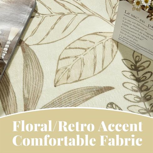 Ultra Thin 3x5 Small Entryway Rugs Indoor Doormat Stain Resistant, Vintage Floral Botanical Plants Throw Area Rugs for Bedroom Kitchen Living Room, Retro Khaki Bathroom Rugs Non Slip in Saudi Arabia