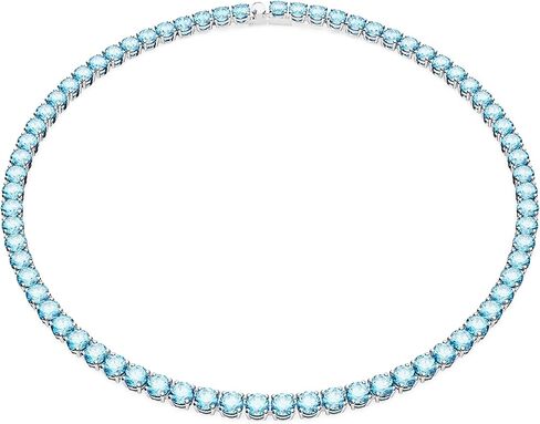 SWAROVSKI Matrix Tennis Necklace, Round Cut, Clear, Rhodium Finished in Saudi Arabia