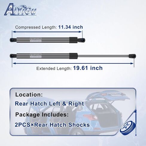 4686 Rear Hatch Shocks Struts Lift Gate Supports Gas Springs Compatible with 1976-1993 Ford/Dodge/Mercury Mustang/Aspen/Capri/Grand Marquis, Pack of 2 PCS, Replace SG314001 in Saudi Arabia