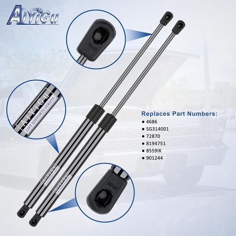 4686 Rear Hatch Shocks Struts Lift Gate Supports Gas Springs Compatible with 1976-1993 Ford/Dodge/Mercury Mustang/Aspen/Capri/Grand Marquis, Pack of 2 PCS, Replace SG314001 in Saudi Arabia