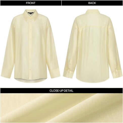 Sheer Long Sleeve Lapel Button Down Shirts for Women Chiffon Blouses Fashion Trendy Mesh Tops in Kuwait