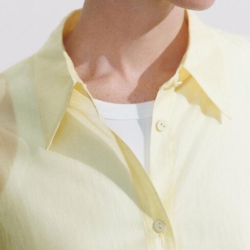 Sheer Long Sleeve Lapel Button Down Shirts for Women Chiffon Blouses Fashion Trendy Mesh Tops in Kuwait