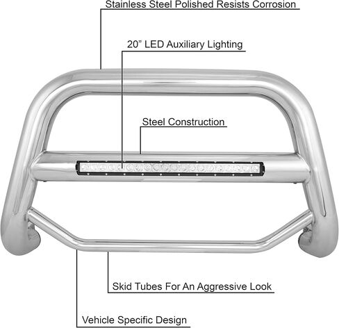 Black Horse Max Beacon Bull Bar No Skid Plate Stefuls Steflible مع 2002-2006 Honda CR-V-MAB-HOB3301S in Saudi Arabia
