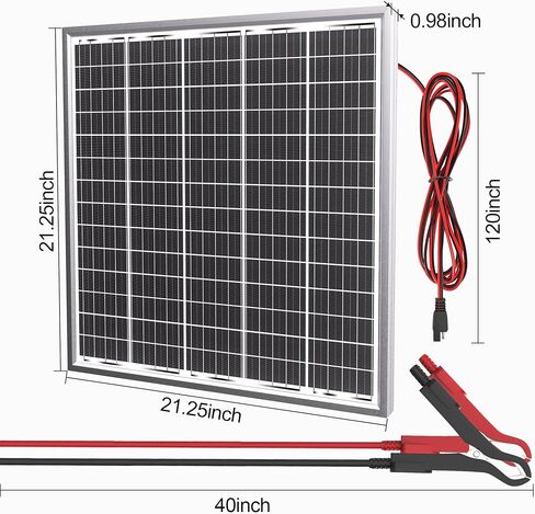 SOLPERK Solar Panel Kit 50W 24V, Intelligent Waterproof 10A PWM Controller, Home Outdoor Solar Battery Charger for RV Car Boat Marine Tractor Camping, 24 Volt Batteries Solar Panel Charger in Saudi Arabia