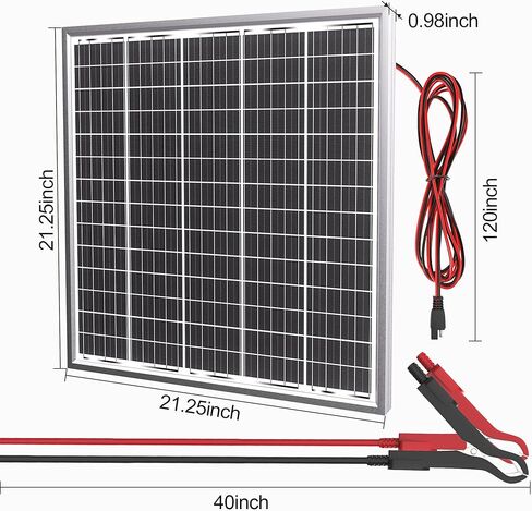 SOLPERK Solar Panel Kit 50W 24V, Intelligent Waterproof 10A PWM Controller, Home Outdoor Solar Battery Charger for RV Car Boat Marine Tractor Camping, 24 Volt Batteries Solar Panel Charger in Kuwait