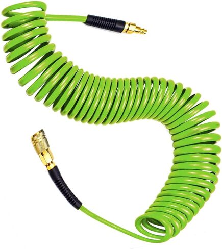 Air Compressor Hose 1/4 in x 25 ft PU Air Hose Kit with 1/4" Industrial Air Fittings and Bend Restrictors, Blue in Saudi Arabia