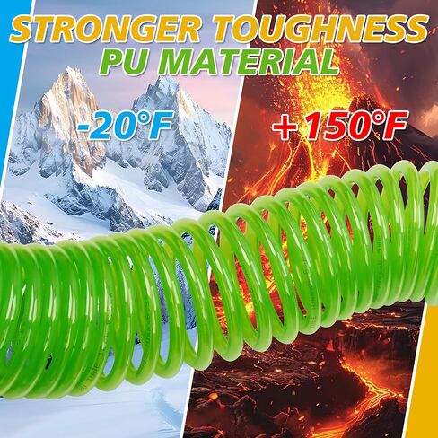 Air Compressor Hose 1/4 in x 25 ft PU Air Hose Kit with 1/4" Industrial Air Fittings and Bend Restrictors, Blue in Saudi Arabia
