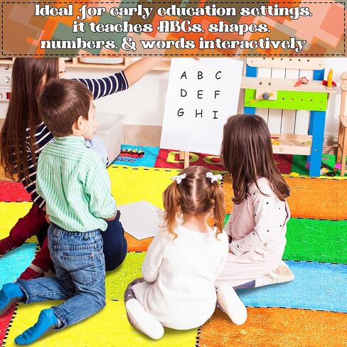 سجادة Coume Kids Classroom مقاس 13 × 7.5 قدم أرقام الأبجدية ABC وكلمات الحيوانات سجادة التعلم التعليمية متعة اللعب منطقة اللعب سجادة سجادة كبيرة مع دعم غير قابل للانزلاق للأطفال الصغار سجادة التعلم في الفصول الدراسية in Saudi Arabia