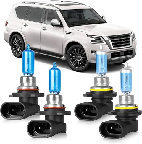 OQSNCV Fit for Nissan Armada (2005-2015) Halogen Headlight Bulbs, 9005 High Beam + 9006 Low Beam Headlamp Replacement Bulbs Kit, Pack of 4 in Saudi Arabia
