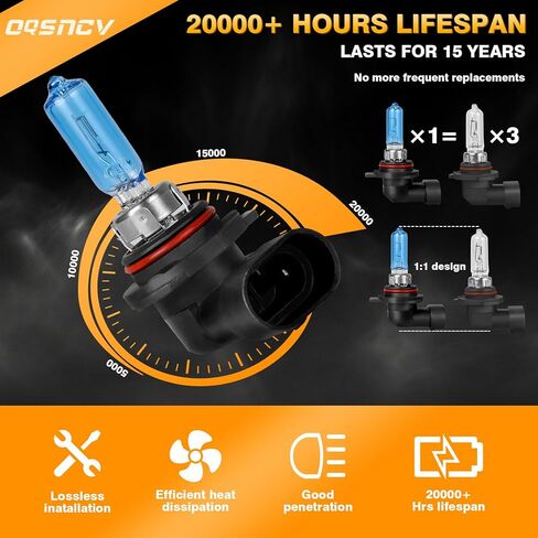 OQSNCV Fit for Fiat 500 500L 500X (2012-2020) Halogen Headlight Bulbs, 9012 High Low/Beam Light Headlamp Replacement Bulbs Kit 4200K, Pack of 2 in Saudi Arabia