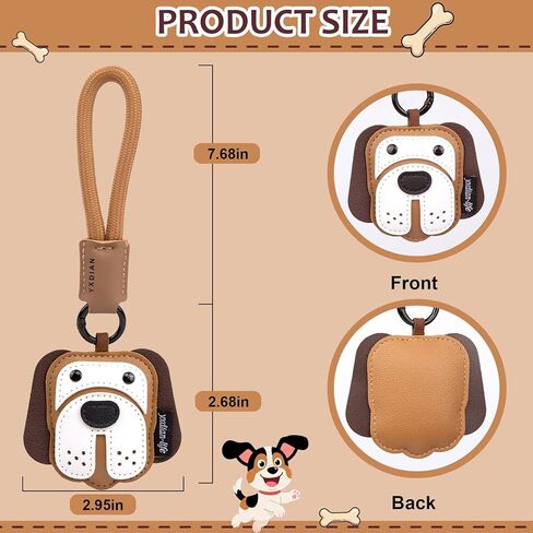 Dachshund Bulldog Keychain Dog Shaped Leather Bag Charm, Cute Keyring for Women Men Teens Gifts in Kuwait