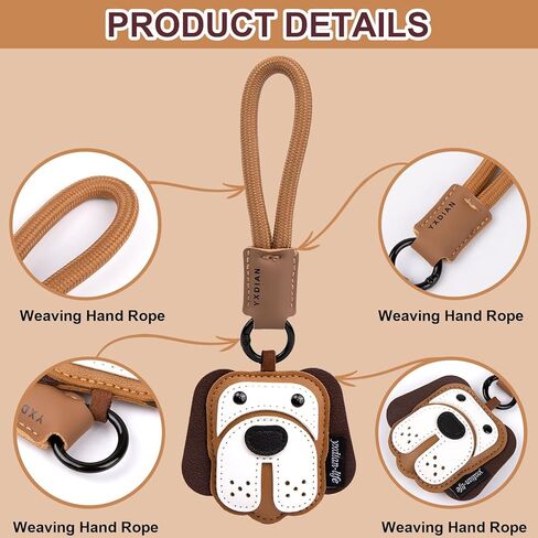 Dachshund Bulldog Keychain Dog Shaped Leather Bag Charm, Cute Keyring for Women Men Teens Gifts in Kuwait