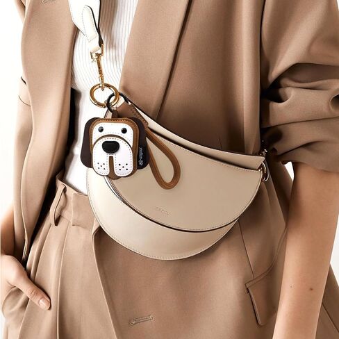 Dachshund Bulldog Keychain Dog Shaped Leather Bag Charm, Cute Keyring for Women Men Teens Gifts in Kuwait