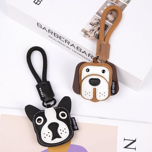 Dachshund Bulldog Keychain Dog Shaped Leather Bag Charm, Cute Keyring for Women Men Teens Gifts in Kuwait