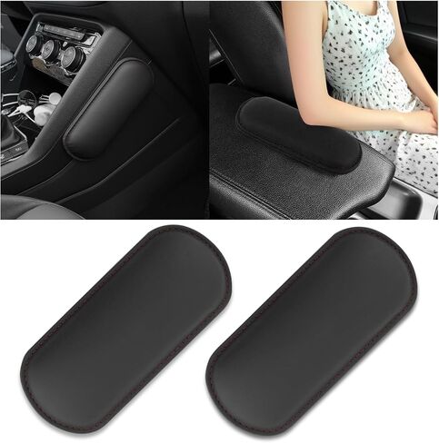 2PCS Leather Car Door Armrest Pad with Memory Foam,Comfort Car Elbow Rest Pad for Soothing Sore Elbows & Knees,Self-Stick Car Arm Rest Cover Pad Fit for Doors/Armrests Boxes (Black) in Saudi Arabia