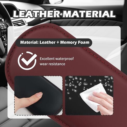2PCS Leather Car Door Armrest Pad with Memory Foam,Comfort Car Elbow Rest Pad for Soothing Sore Elbows & Knees,Self-Stick Car Arm Rest Cover Pad Fit for Doors/Armrests Boxes (Black) in Saudi Arabia