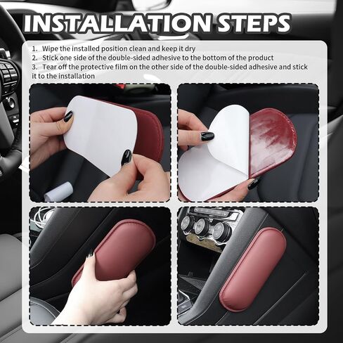 2PCS Leather Car Door Armrest Pad with Memory Foam,Comfort Car Elbow Rest Pad for Soothing Sore Elbows & Knees,Self-Stick Car Arm Rest Cover Pad Fit for Doors/Armrests Boxes (Black) in Saudi Arabia