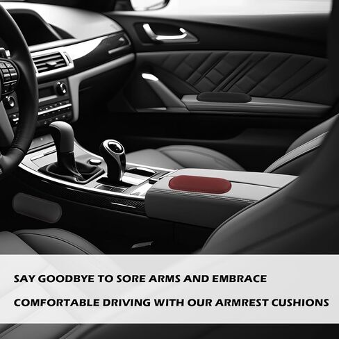 2PCS Leather Car Door Armrest Pad with Memory Foam,Comfort Car Elbow Rest Pad for Soothing Sore Elbows & Knees,Self-Stick Car Arm Rest Cover Pad Fit for Doors/Armrests Boxes (Black) in Saudi Arabia