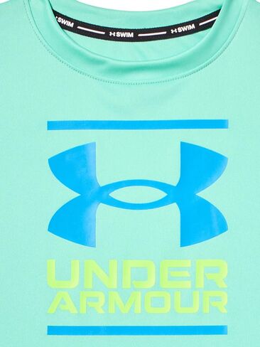 Under Armour boys Boys' Swim Volley Set, Sleeve Shirt & Matching Shorts, Lightweight & Breathable in Saudi Arabia