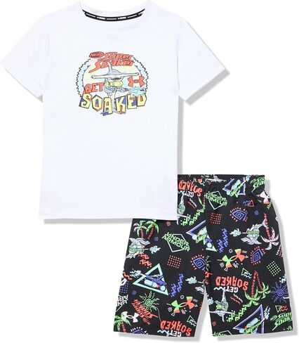 Under Armour boys Boys' Swim Volley Set, Sleeve Shirt & Matching Shorts, Lightweight & Breathable in Saudi Arabia