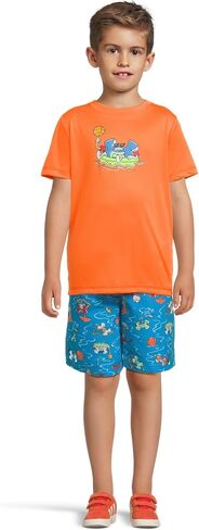 Under Armour boys Boys' Swim Volley Set, Sleeve Shirt & Matching Shorts, Lightweight & Breathable in Saudi Arabia
