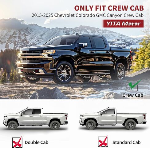 YITAMOTOR Running Boards: Compatible with 2015-2025 Chevy Colorado/Gmc Canyon Crew Cab, Drop Down Side Steps, 3.5 Inch Carbon Steel Nerf Bars in Saudi Arabia
