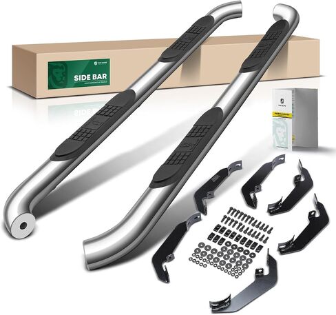 YHTAUTO 3 Inch Running Boards Side Steps Compatible with Honda Pilot 2009-2015, SUV, Round Stainless Steel Polished Chrome, Cab Side Step Rails Off-Road Exterior Accessories, Set of 2 in Saudi Arabia