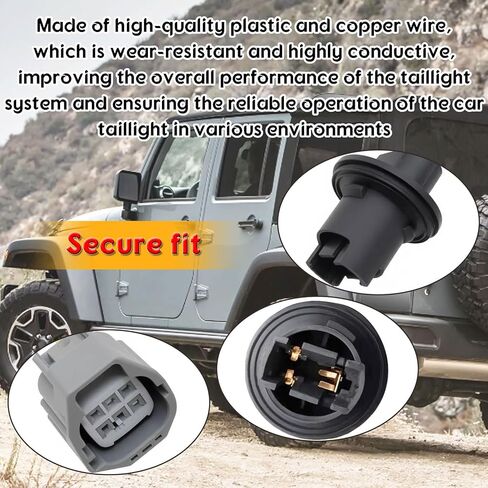 Tail Light Socket Wiring Harness Compatible with Jeep Wrangler JK 2007-2018 Replace for 68004166AC in Saudi Arabia