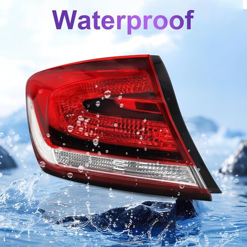 Outer Tail Light Assembly Fit For 2013-2015 Honda Civic 13 14 15 Civic Rear Brake Tail Lamp Taillight Replacement Passenger Side（Only Fit For 4 Door） in Saudi Arabia