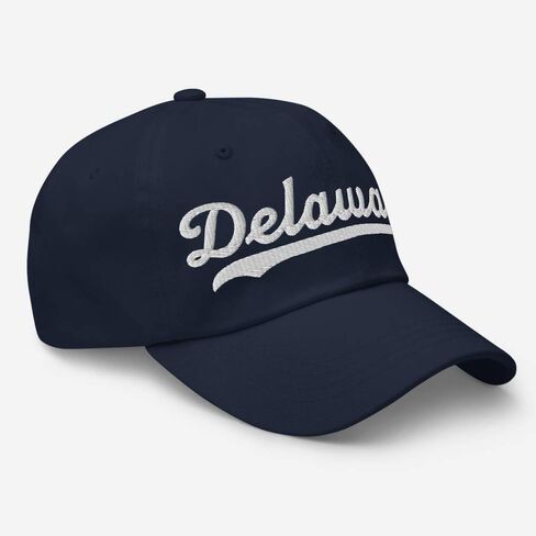 Delaware Hat Baseball Script Embroidered Delaware Hat Dad Baseball Cap Vintage Sports Swoosh Cap Gift in Saudi Arabia
