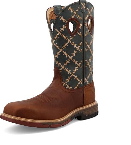 Twisted X Men's 12" Western Work Boot, Square Toe Alloy Toe with CellStretch in Saudi Arabia