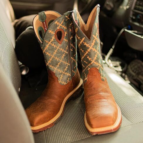 Twisted X Men's 12" Western Work Boot, Square Toe Alloy Toe with CellStretch in Saudi Arabia