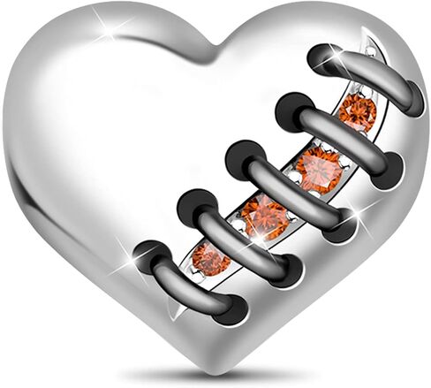 GNOCE Heart Charm Beads 925 Sterling Silver Bead Charms with Cubic Zirconia Fit for Bracelet/Necklace Valentine's Day Jewelry Gift for Women (heart-1) in Saudi Arabia