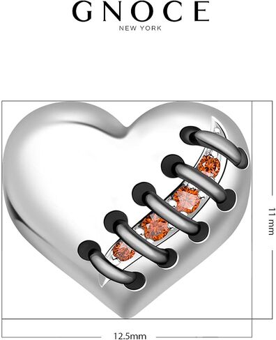 GNOCE Heart Charm Beads 925 Sterling Silver Bead Charms with Cubic Zirconia Fit for Bracelet/Necklace Valentine's Day Jewelry Gift for Women (heart-1) in Saudi Arabia