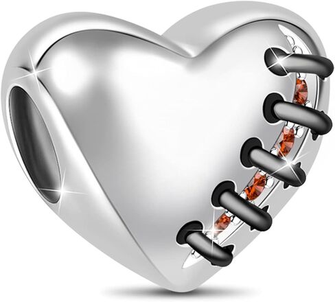 GNOCE Heart Charm Beads 925 Sterling Silver Bead Charms with Cubic Zirconia Fit for Bracelet/Necklace Valentine's Day Jewelry Gift for Women (heart-1) in Saudi Arabia
