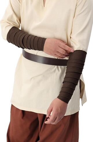 Medieval Arm Wraps Renaissance Linen Hand Bracers Guards LARP Halloween Cosplay Costume Accessories in Saudi Arabia