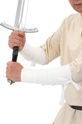 Medieval Arm Wraps Renaissance Linen Hand Bracers Guards LARP Halloween Cosplay Costume Accessories in Saudi Arabia