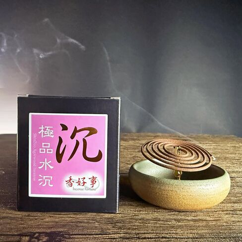 SZ ShinZuo Agarwood Incense Coils (3-3.5hrs, 48pcs) - Taiwan Incense Style- Basic Agarwood Level, for Religious Practices, Meditation, Yoga, Prayer. Daily Use (1) in Kuwait