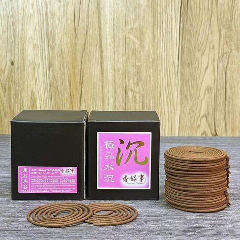 SZ ShinZuo Agarwood Incense Coils (3-3.5hrs, 48pcs) - Taiwan Incense Style- Basic Agarwood Level, for Religious Practices, Meditation, Yoga, Prayer. Daily Use (1) in Kuwait