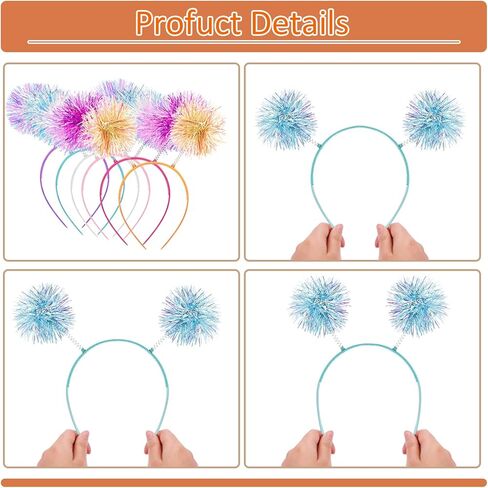 Cubaco Pom Pom عقال عيد ميلاد عقال عيد ميلاد للفتيات ، وعصابات رأس Pomni عيد ميلاد فتاة رئيس الكبرياء إكسسوارات الشعر الأرجواني للنساء الغريبة مناسبة للبالغين الملحقات حفلة in Kuwait